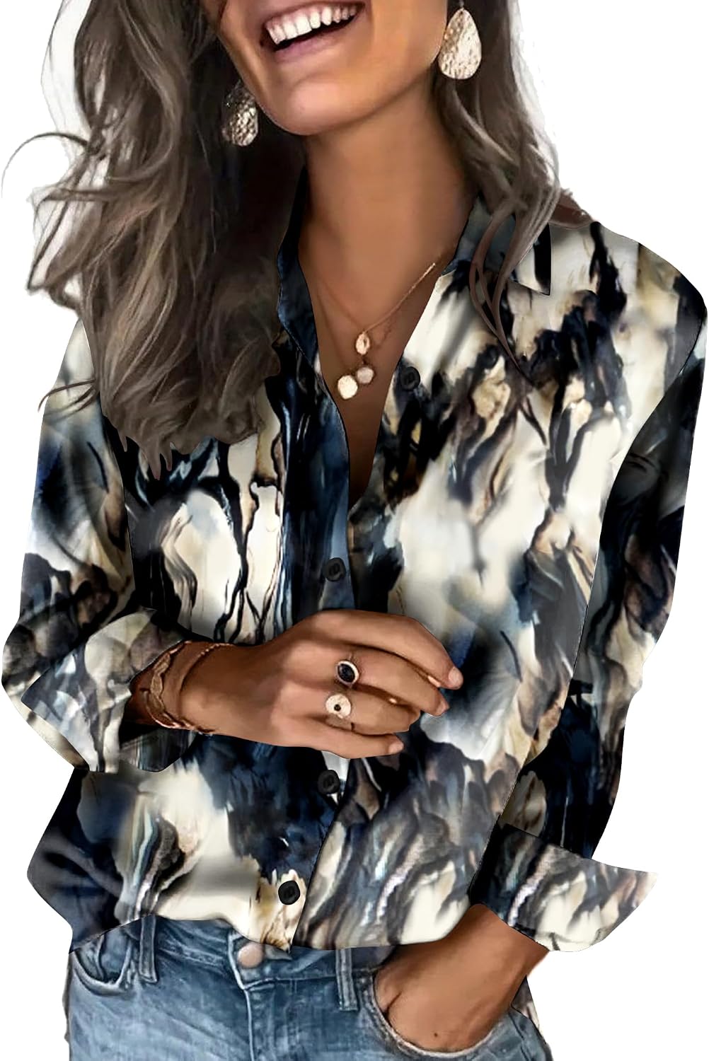 Zeagoo Satin Blouses for Women Silk Button Down Shirts Long Sleeve Tops