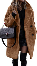BTFBM Women Faux Fur Coats Lapel Fleece Sherpa Jackets