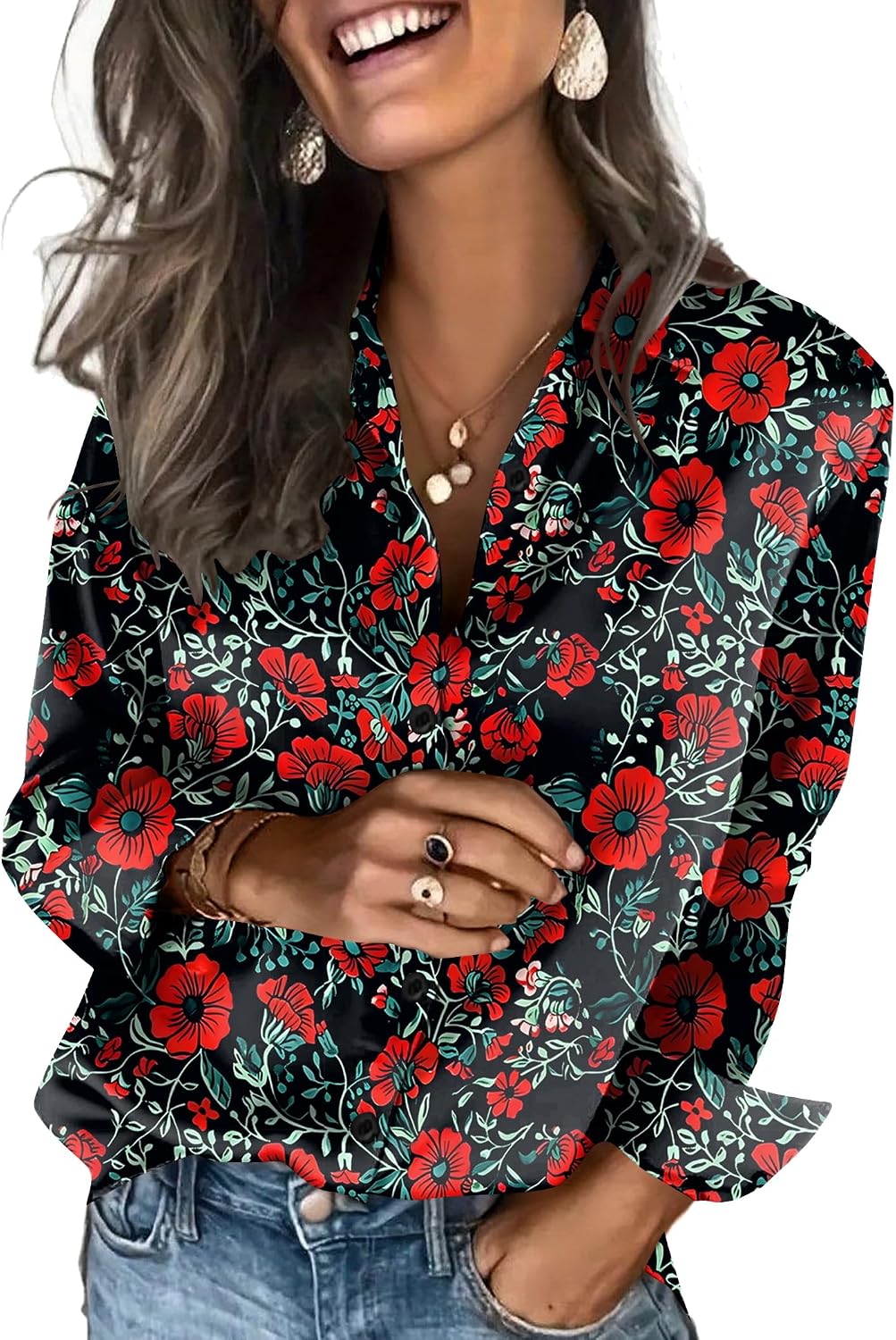 Zeagoo Satin Blouses for Women Silk Button Down Shirts Long Sleeve Tops