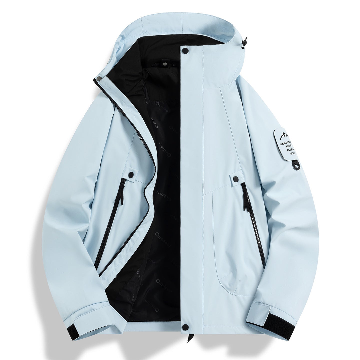 Luotuo Outdoor Hard Shell Jacket Three-in-One Women's Windproof and Waterproof Two-piece Set Fleece Liner Hiking Mountaineering Suit for Men